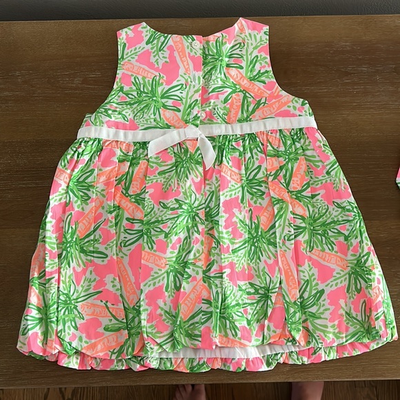 Lily Pulitzer baby Brita bubble dress in Nibbles Palm Trees print - Picture 2 of 2